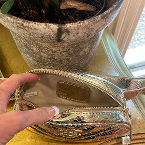 Metallic gold belt bag